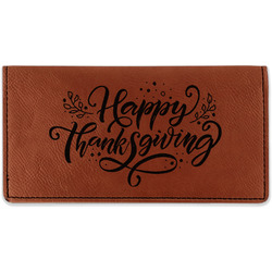 Thanksgiving Leatherette Checkbook Holder - Double Sided