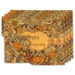 Thanksgiving Double-Sided Linen Placemat - Set of 4