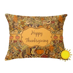 Thanksgiving Outdoor Throw Pillow (Rectangular) (Personalized)