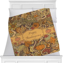 Thanksgiving Minky Blanket - 40"x30" - Single Sided (Personalized)