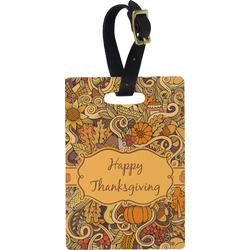 Thanksgiving Plastic Luggage Tag - Rectangular