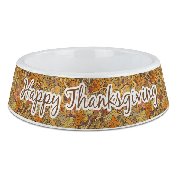 Custom Thanksgiving Plastic Dog Bowl - Large