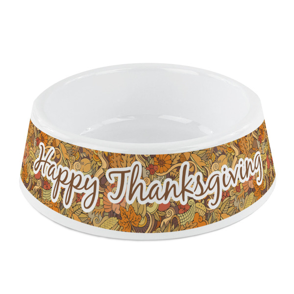 Custom Thanksgiving Plastic Dog Bowl - Small