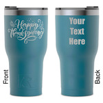 Thanksgiving RTIC Tumbler - Dark Teal - Laser Engraved - Double-Sided