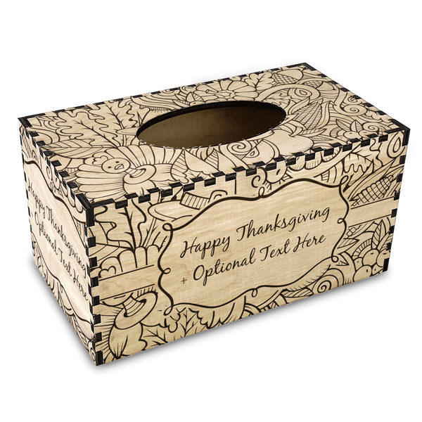 Custom Thanksgiving Wood Tissue Box Cover - Rectangle