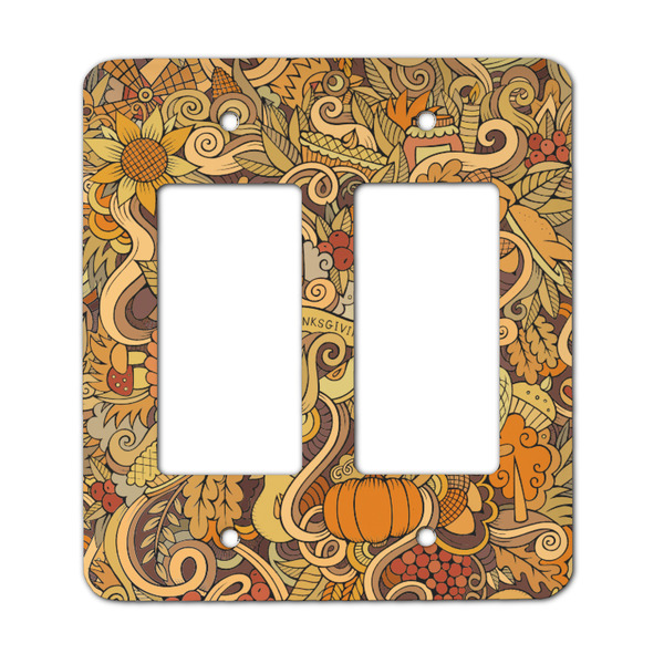 Custom Thanksgiving Rocker Style Light Switch Cover - Two Switch