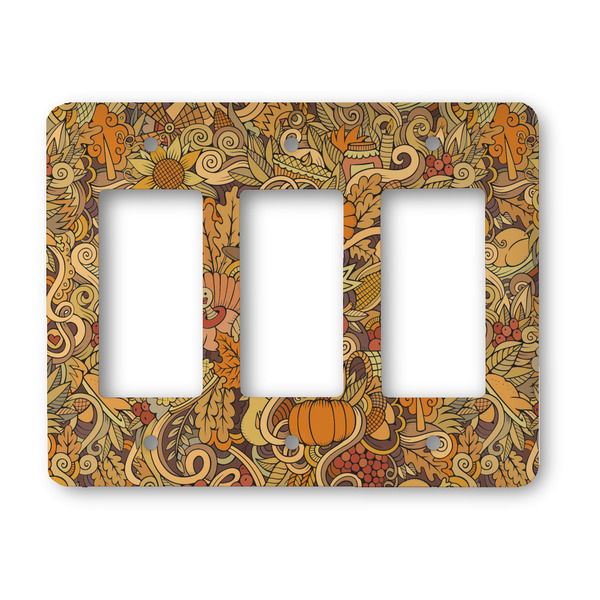 Custom Thanksgiving Rocker Style Light Switch Cover - Three Switch