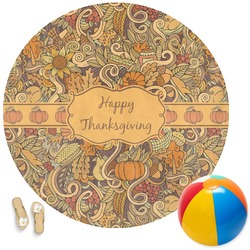 Thanksgiving Round Beach Towel (Personalized)
