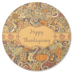 Thanksgiving Round Rubber Backed Coaster (Personalized)