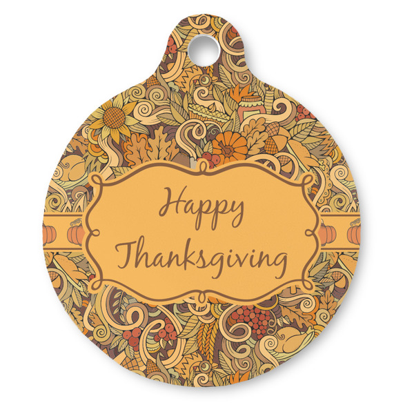 Custom Thanksgiving Round Pet ID Tag