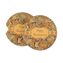 Thanksgiving Sandstone Car Coasters - Set of 2 (Personalized)