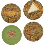 Thanksgiving Set of 4 Glass Appetizer / Dessert Plate 8" (Personalized)