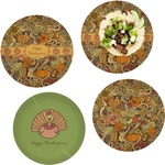 Thanksgiving Set of 4 Glass Lunch / Dinner Plate 10" (Personalized)