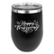 Thanksgiving Stainless Wine Tumblers - Black - Double Sided - Front