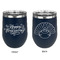 Thanksgiving Stainless Wine Tumblers - Navy - Double Sided - Approval