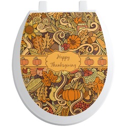 Thanksgiving Toilet Seat Decal - Round (Personalized)