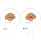 Thanksgiving White Plastic 6" Food Pick - Round - Double Sided - Front & Back