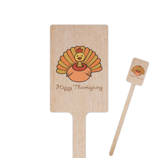 Custom Thanksgiving 6.25" Rectangle Wooden Stir Sticks - Single Sided