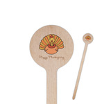 Thanksgiving 6" Round Wooden Stir Sticks - Single Sided