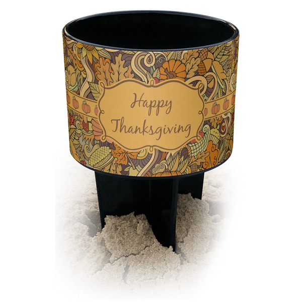 Custom Thanksgiving Black Beach Spiker Drink Holder (Personalized)