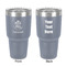 Traditional Thanksgiving 30 oz Stainless Steel Ringneck Tumbler - Grey - Double Sided - Front & Back