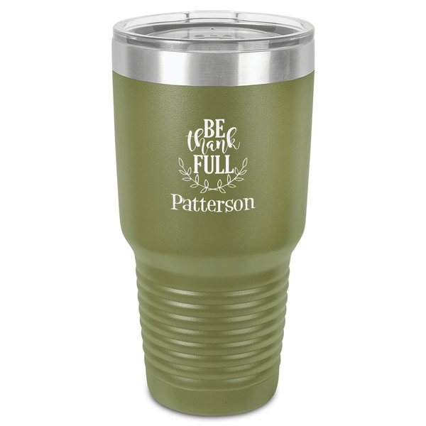 Custom Traditional Thanksgiving 30 oz Stainless Steel Tumbler - Olive - Single-Sided (Personalized)