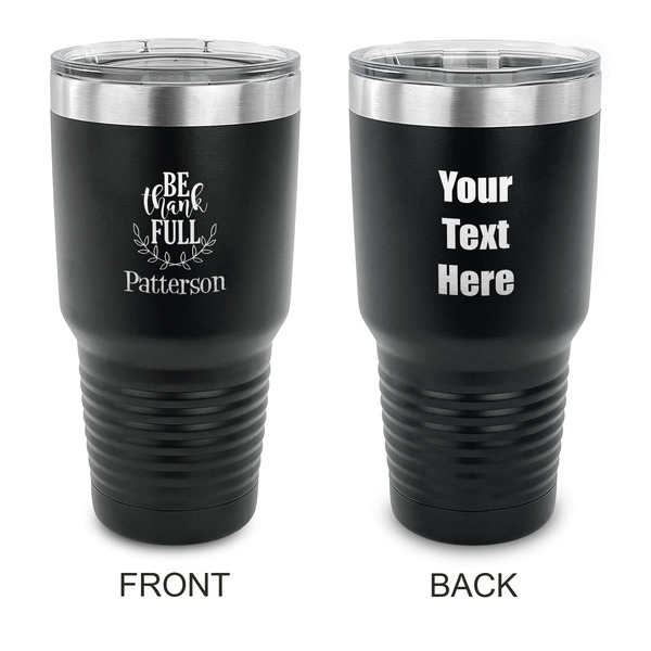 Custom Traditional Thanksgiving 30 oz Stainless Steel Tumbler - Black - Double Sided (Personalized)