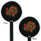 Traditional Thanksgiving Black Plastic 5.5" Stir Stick - Double Sided - Round - Front & Back