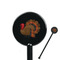 Traditional Thanksgiving Black Plastic 5.5" Stir Stick - Round - Closeup