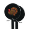 Traditional Thanksgiving Black Plastic 5.5" Stir Stick - Single Sided - Round - Front & Back