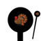 Traditional Thanksgiving Black Plastic 6" Food Pick - Round - Closeup