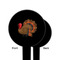 Traditional Thanksgiving Black Plastic 6" Food Pick - Round - Single Sided - Front & Back