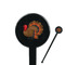 Traditional Thanksgiving Black Plastic 7" Stir Stick - Round - Closeup