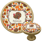 Traditional Thanksgiving Cabinet Knob - Gold (Personalized)