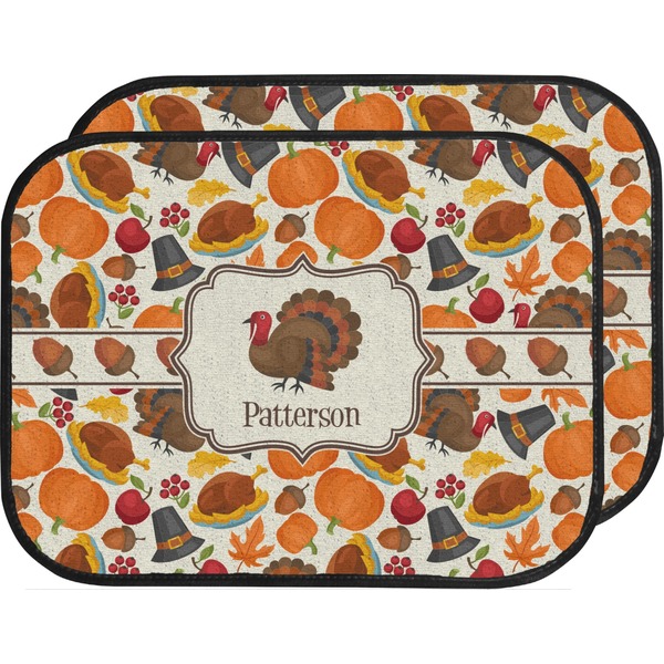 Custom Traditional Thanksgiving Car Floor Mats (Back Seat) (Personalized)