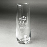 Traditional Thanksgiving Champagne Flute - Stemless Engraved - Single (Personalized)