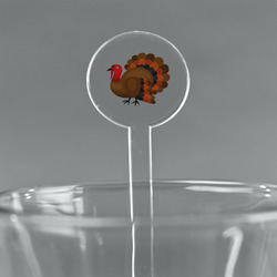 Traditional Thanksgiving 7" Round Plastic Stir Sticks - Clear