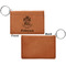 Traditional Thanksgiving Cognac Leatherette Keychain ID Holders - Front Apvl