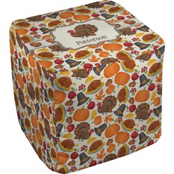 Traditional Thanksgiving Cube Pouf Ottoman - 13" (Personalized)