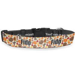 Traditional Thanksgiving Deluxe Dog Collar - Large (13" to 21") (Personalized)