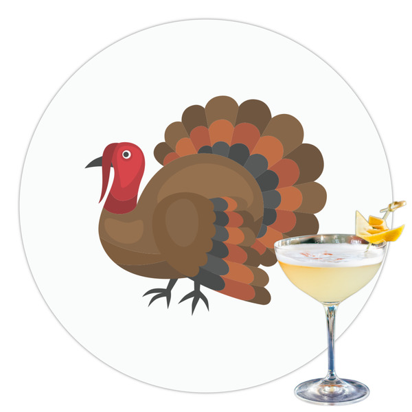 Custom Traditional Thanksgiving Printed Drink Topper - 3.5"