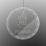 Traditional Thanksgiving Engraved Glass Ornament - Round (Personalized)