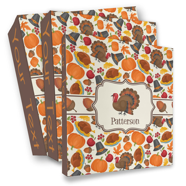 Custom Traditional Thanksgiving 3 Ring Binder - Full Wrap (Personalized)