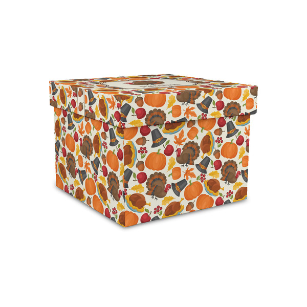 Custom Traditional Thanksgiving Gift Box with Lid - Canvas Wrapped - Small (Personalized)