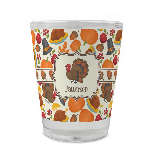 Custom Traditional Thanksgiving Glass Shot Glass - 1.5 oz - Set of 4 (Personalized)