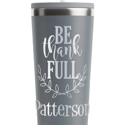 Traditional Thanksgiving RTIC Everyday Tumbler with Straw - 28oz - Grey - Single-Sided (Personalized)