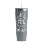 Traditional Thanksgiving RTIC Everyday Tumbler with Straw - 28oz - Grey - Single-Sided (Personalized)