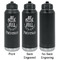 Traditional Thanksgiving Laser Engraved Water Bottles - 2 Styles - Front & Back View