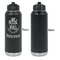 Traditional Thanksgiving Laser Engraved Water Bottles - Front Engraving - Front & Back View