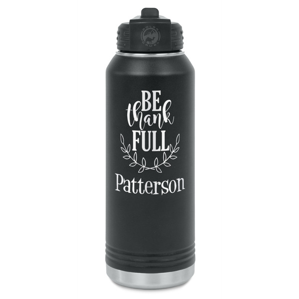 Custom Traditional Thanksgiving Water Bottles - Laser Engraved - Front & Back (Personalized)